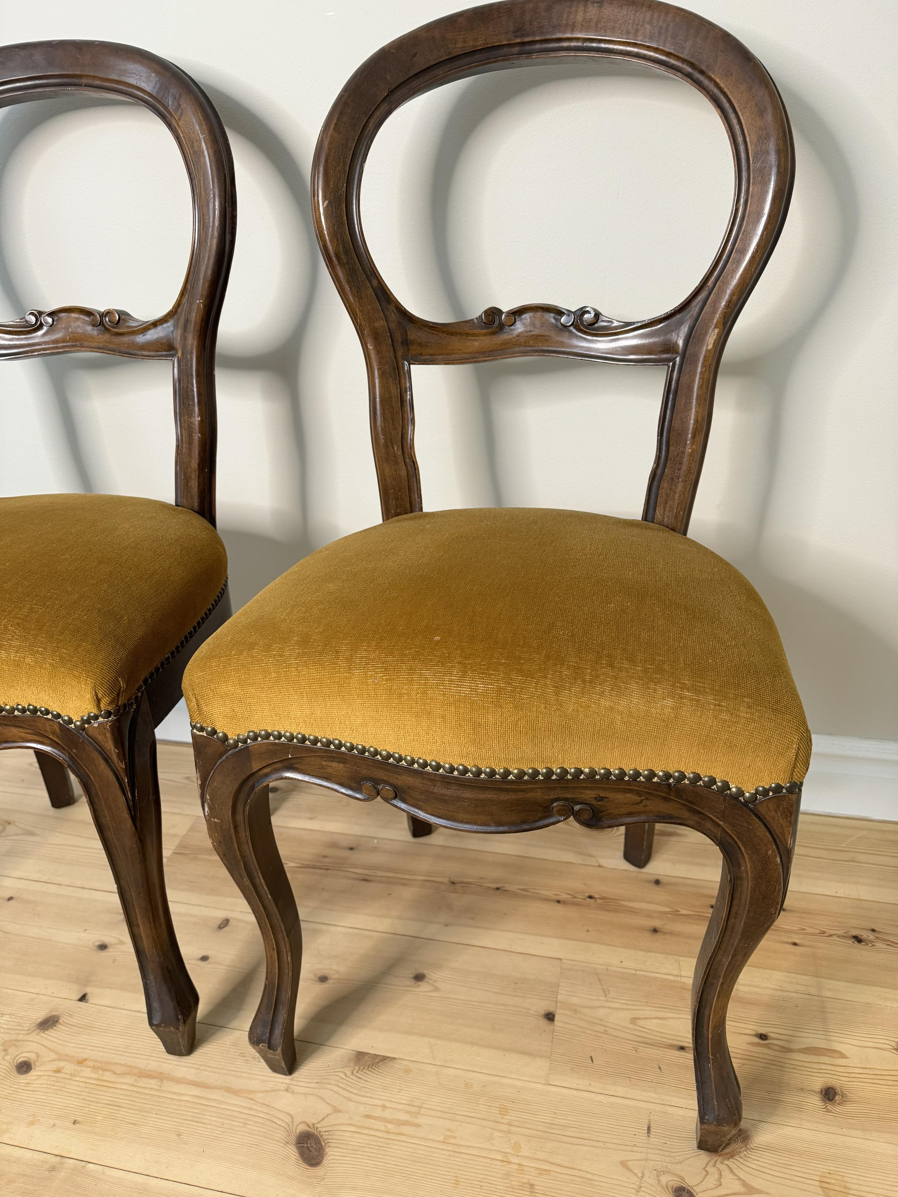 Chairs with yellow fabric