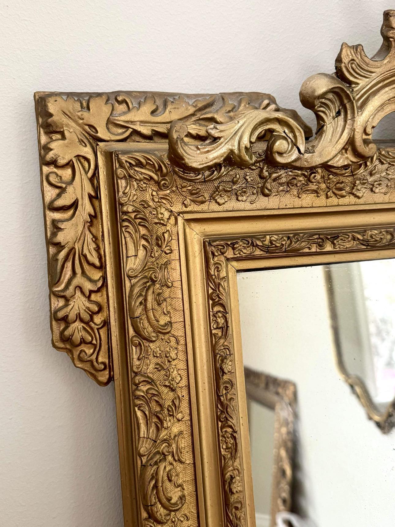 Golden mirror wooden frame