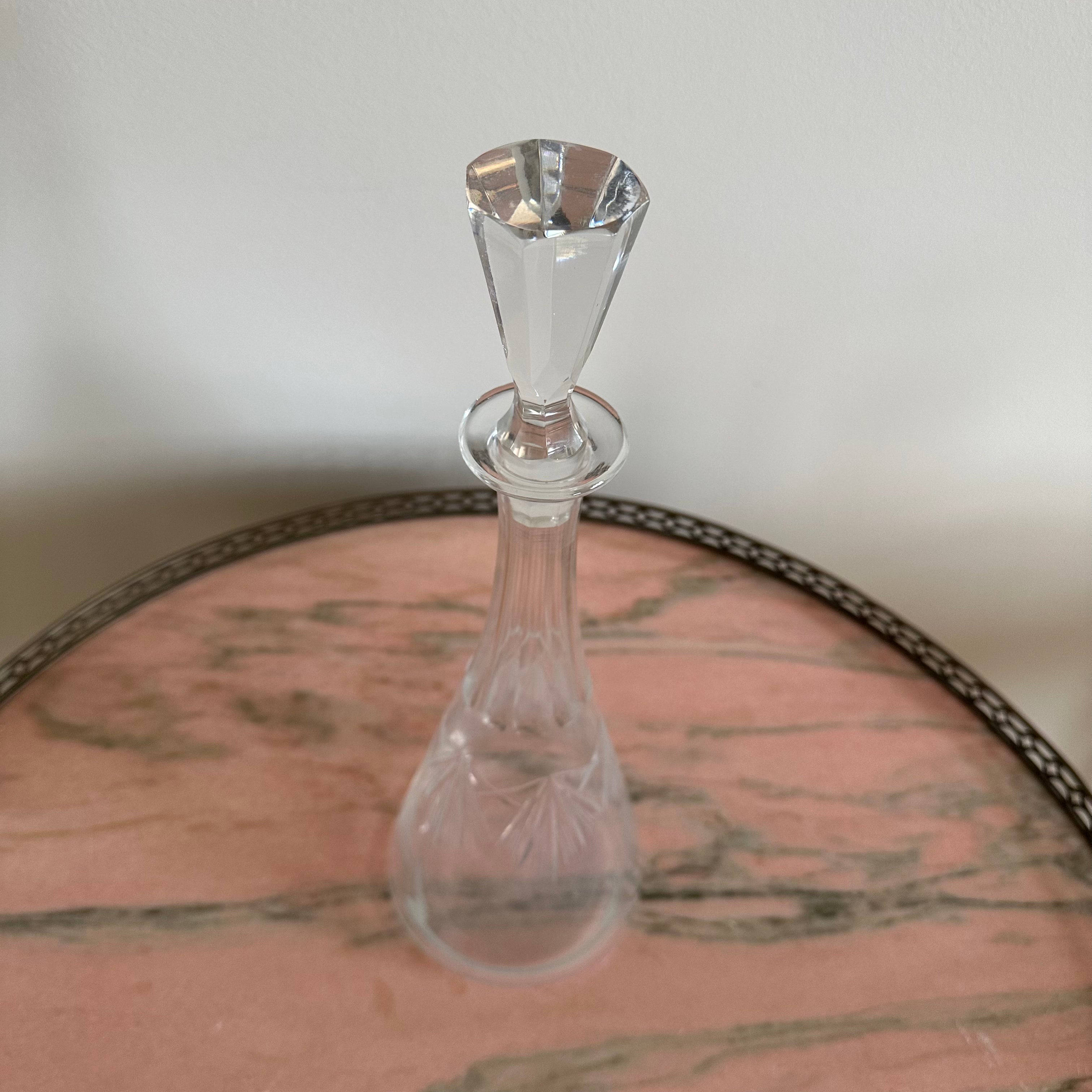 Glass decanter engraved